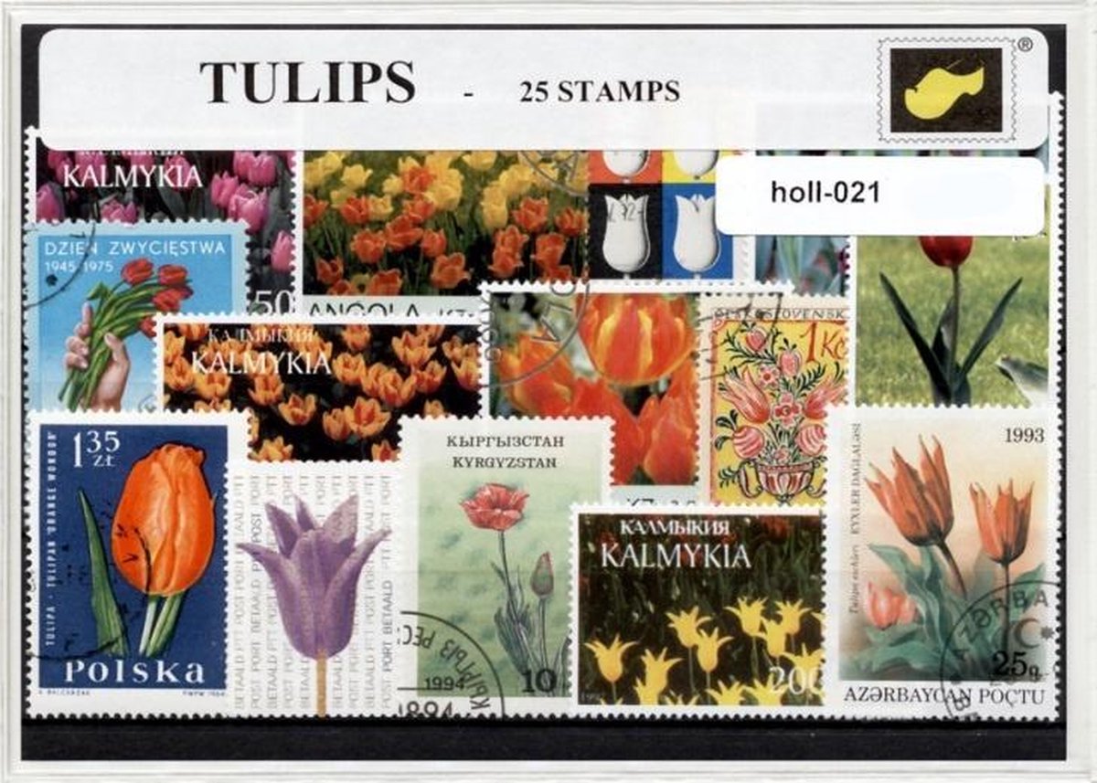 Tulpen - postzegelpakket cadeau met 25 verschillende postzegels