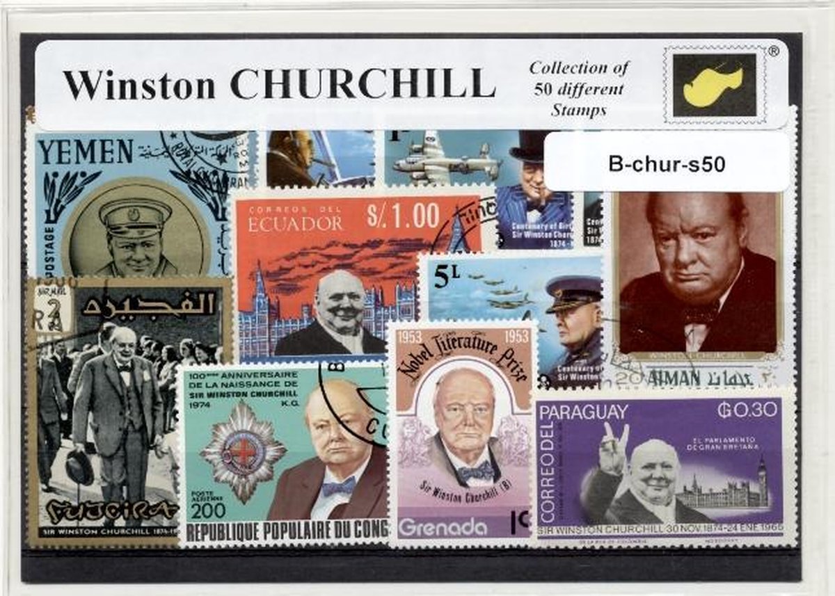 Winston Churchill – Luxe postzegel pakket (A6 formaat) - collectie van 50 verschillende postzegels van Winston Churchill – kan als ansichtkaart in een A6 envelop. Authentiek cadeau - cadeau - kaart - schilder - politicus - oorlog - engeland