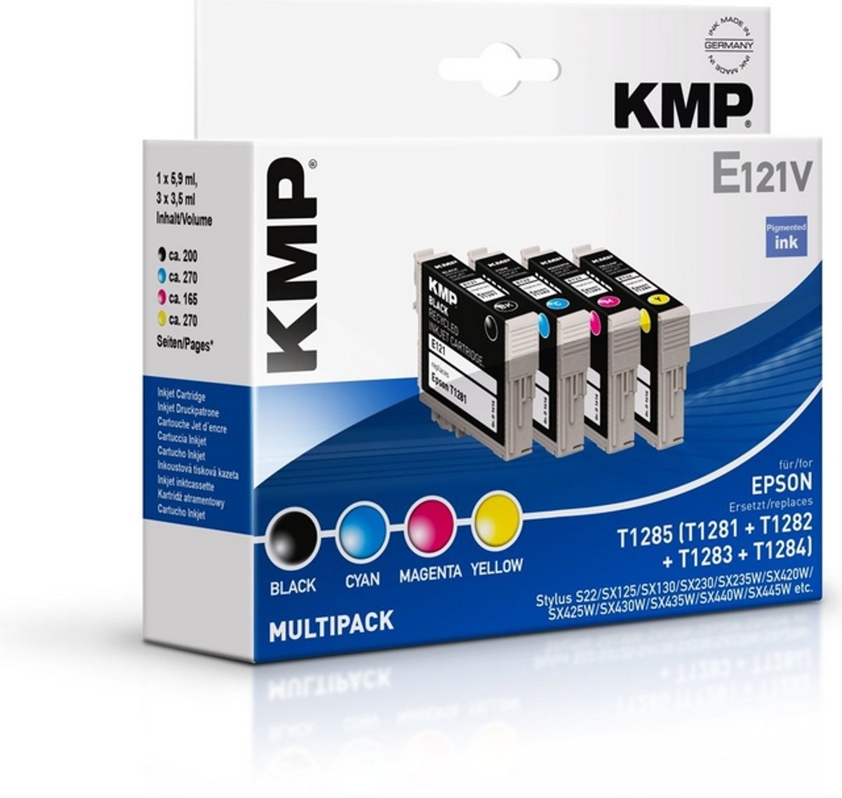 KMP E121V Zwart, Cyaan, Magenta, Geel Multipack 4 stuk(s)