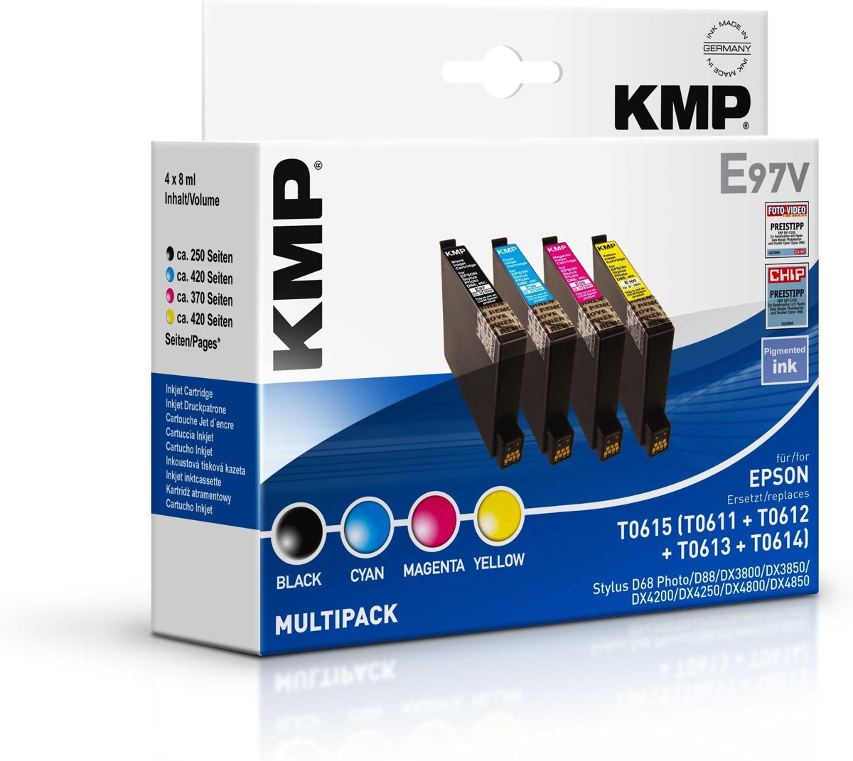 KMP E97V Zwart, Cyaan, Magenta, Geel inktcartridge