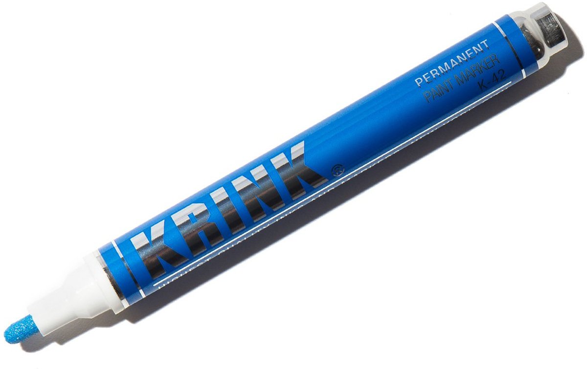 Krink K-42 Lichtblauwe 3mm Verfstift - 10ml permanente alcoholbasis Inkt in metalen body