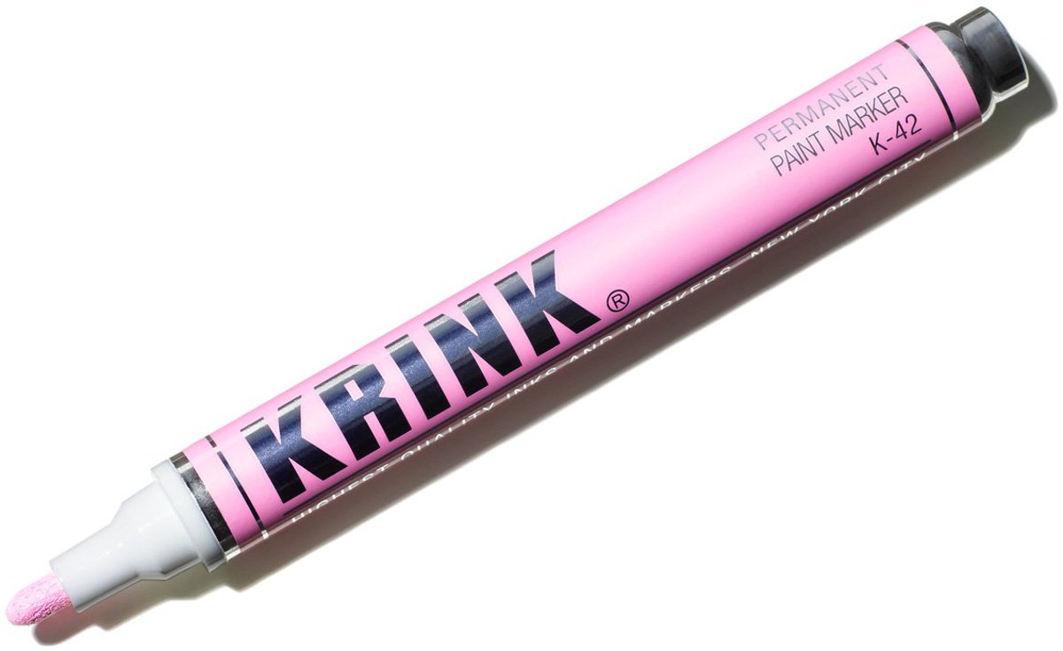 Krink K-42 Lichtroze 3mm Verfstift - 10ml permanente alcoholbasis Inkt in metalen body