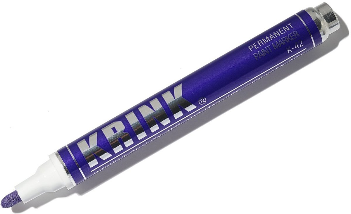 Krink K-42 Paarse 3mm Verfstift - 10ml permanente alcoholbasis Inkt in metalen body