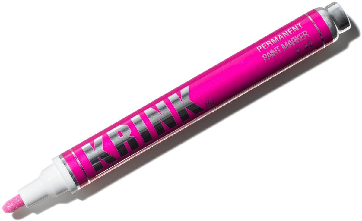 Krink K-42 Roze 3mm Verfstift - 10ml permanente alcoholbasis Inkt in metalen body