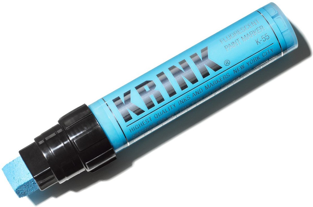 Krink K-55 Fluoriserend Blauwe 15mm Acryl Paint Marker - 30ml inkt in metalen body