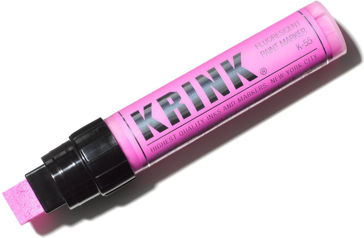 Krink K-55 Fluoriserend Roze 15mm Acryl Paint Marker - 30ml inkt in metalen body