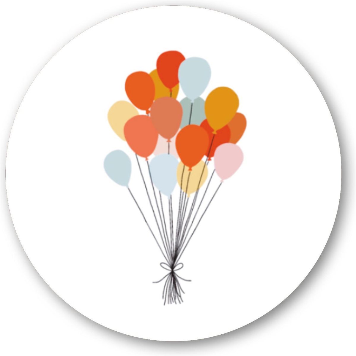 Sticker Ballon - 45 MM - 25 stuks - sluitsticker