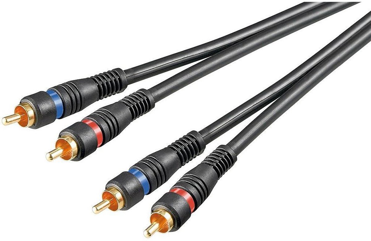 2x RCA / Tulp Aansluitkabel 0,2m