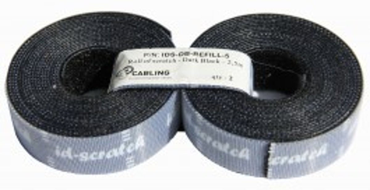 ID Scratch Klittenband navulling afscheurbaar per 3cm (2 x 2,5m) Zwart