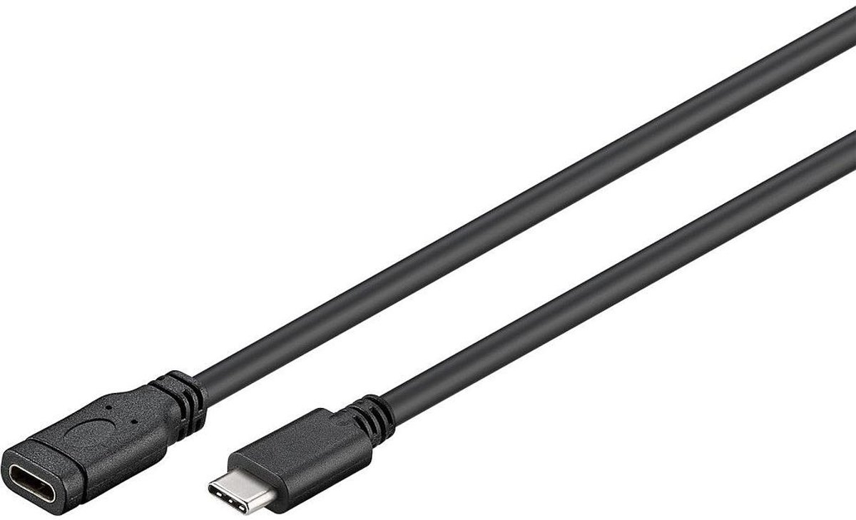 USB C 3.1 verlengkabel 1.8 meter zwart