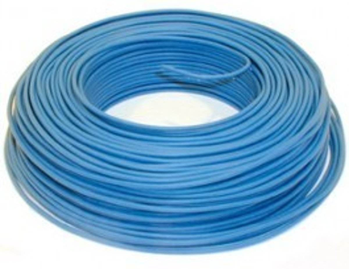 VD installatiedraad H07V-U 1,5mm2 blauw 100m