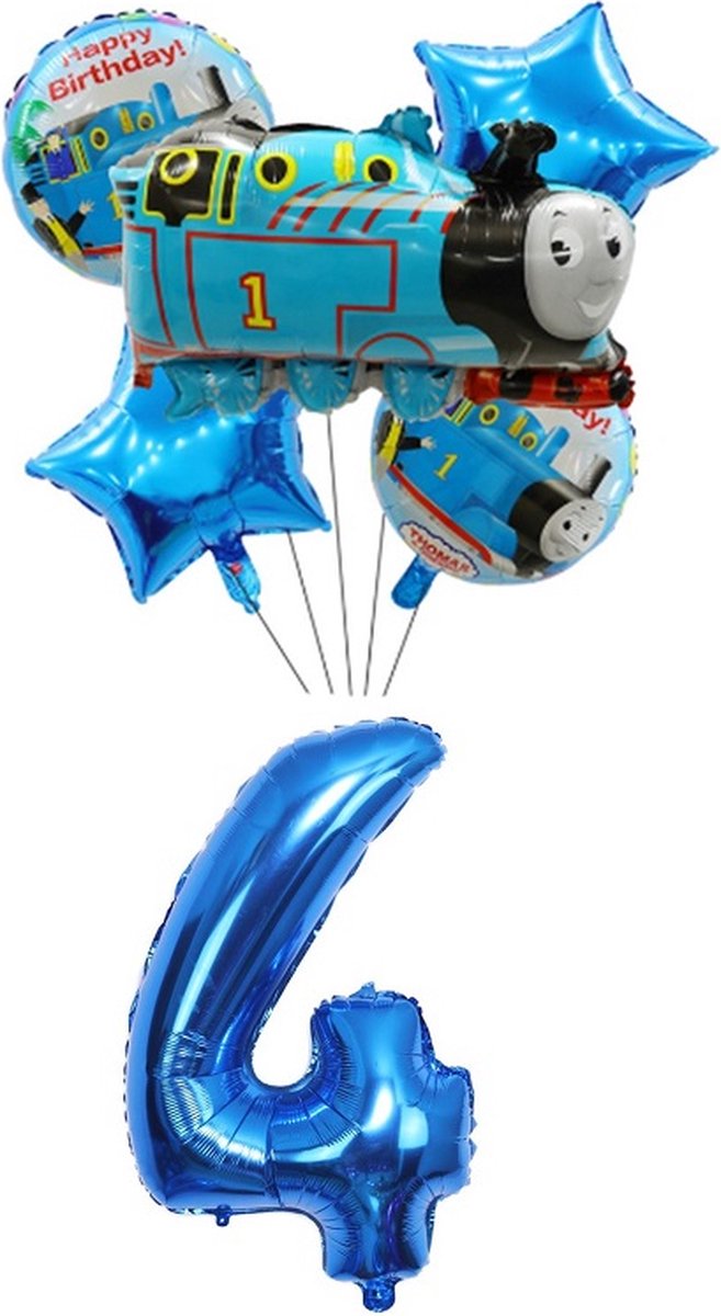 Thomas de trein ballonnen verjaardag 4 jaar - 6 delig