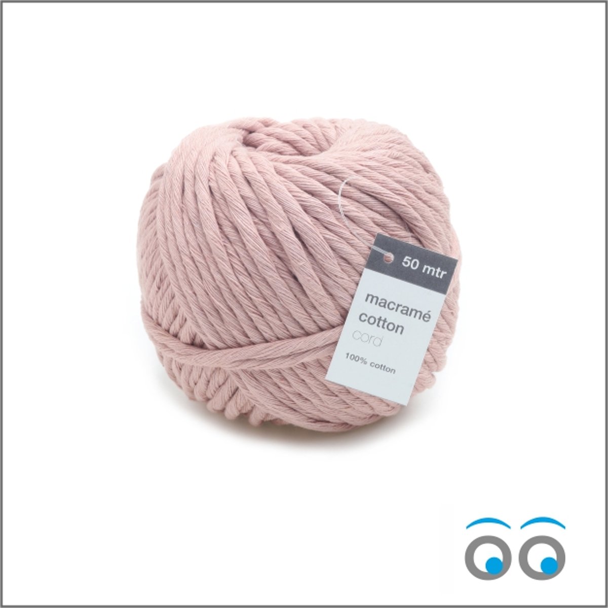 100 meter Macramé touw - oud roze