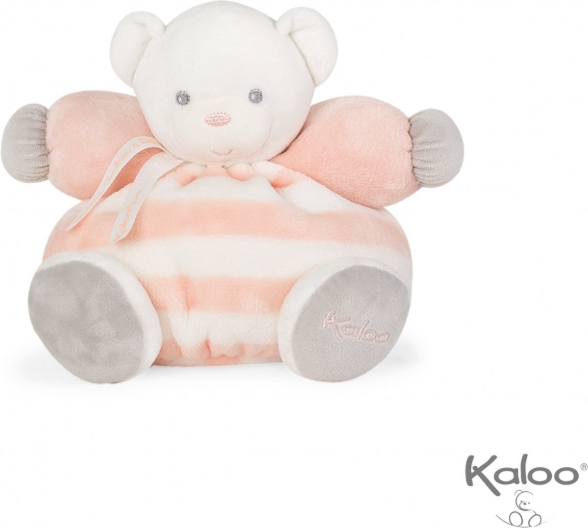 Kaloo Bebe Pastel - Knuffelbeer perzik/wit middelgroot