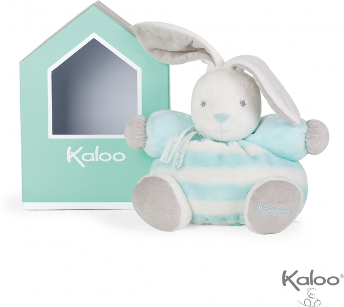 Kaloo Bebe Pastel - Knuffelkonijn blauw/wit middelgroot