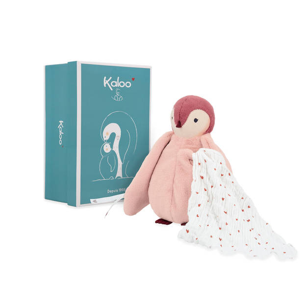 Kaloo Complices - Pinguin Roze met kusjesdoek