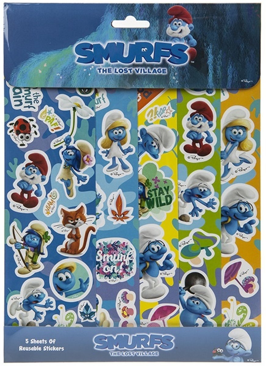   Stickervellen De Smurfen 5 Stuks