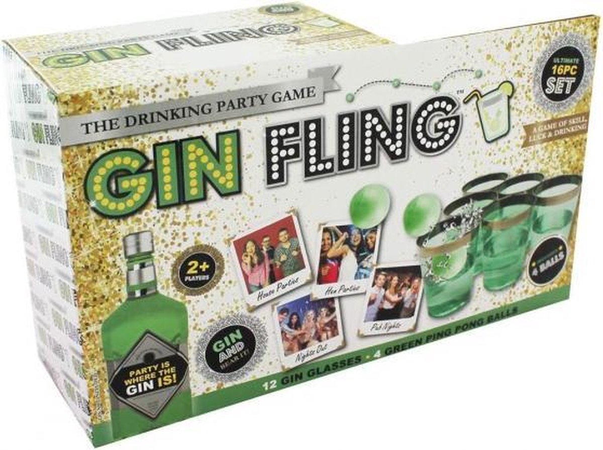 drankspel Gin Fling 16-delig