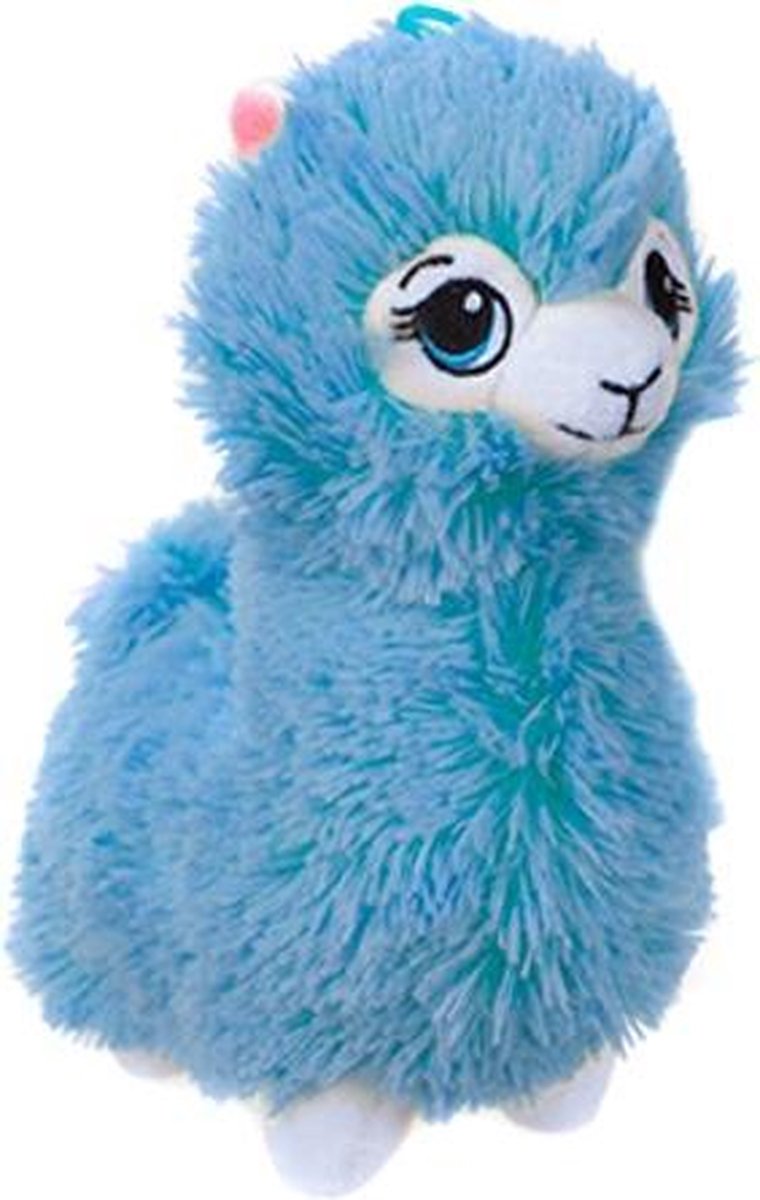 pluchen alpacaknuffel 25 cm blauw