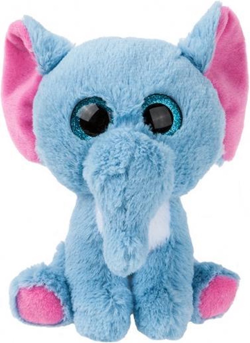 pluchen knuffel Olifant 16 cm blauw