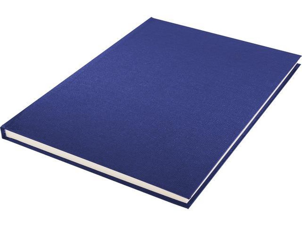 Kangaro dummyboek A4 - hard linnen kaft - blauw - 80 blanco paginas - 140 grams roomwit papier - K-5362