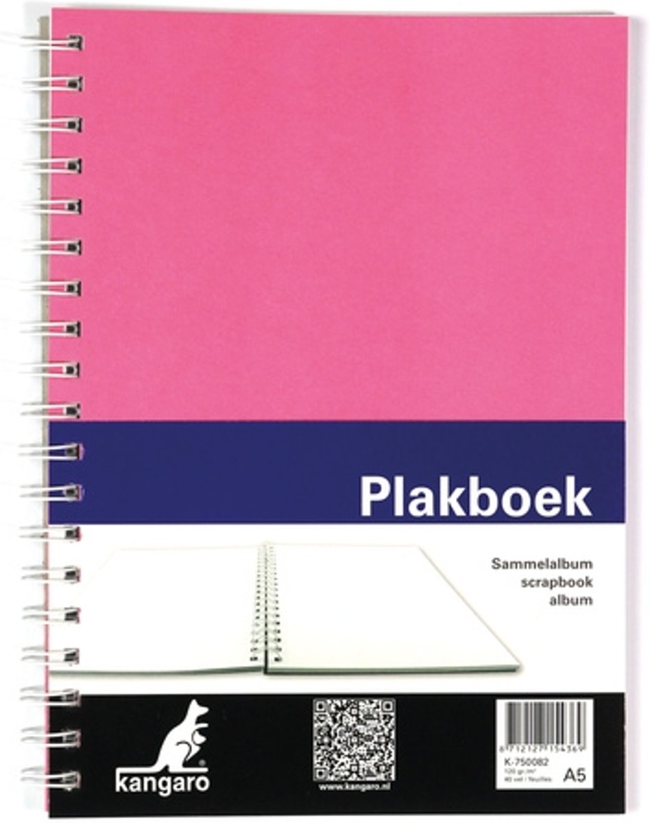 plakboek   A5 120grs 40 vel, voorkant roze