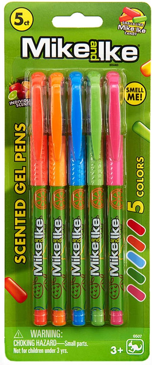 Mike & Ike Gel Pennen Met Geur - 5 stuks