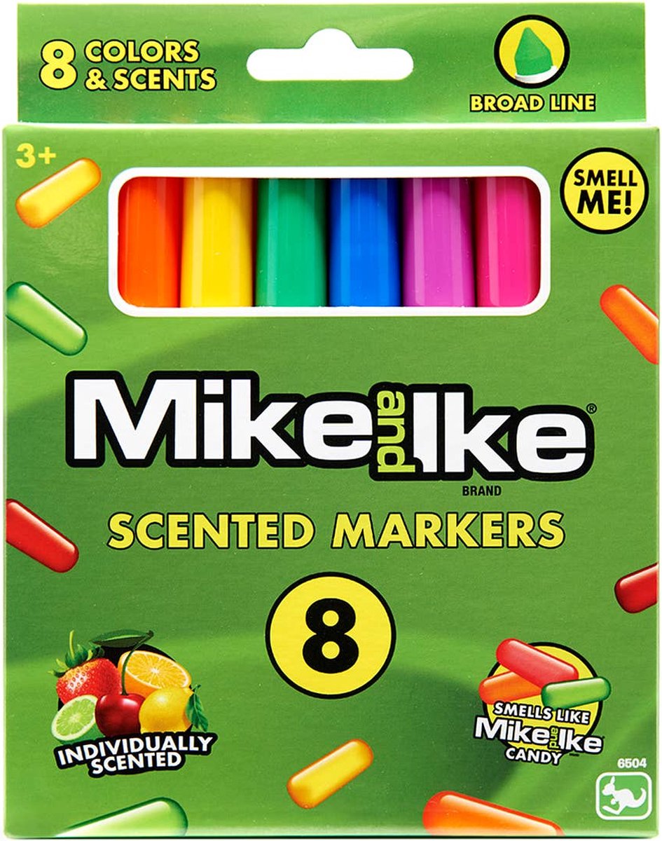 Mike & Ike Scented Broadline Markers 8 stuks. Geurstiften.