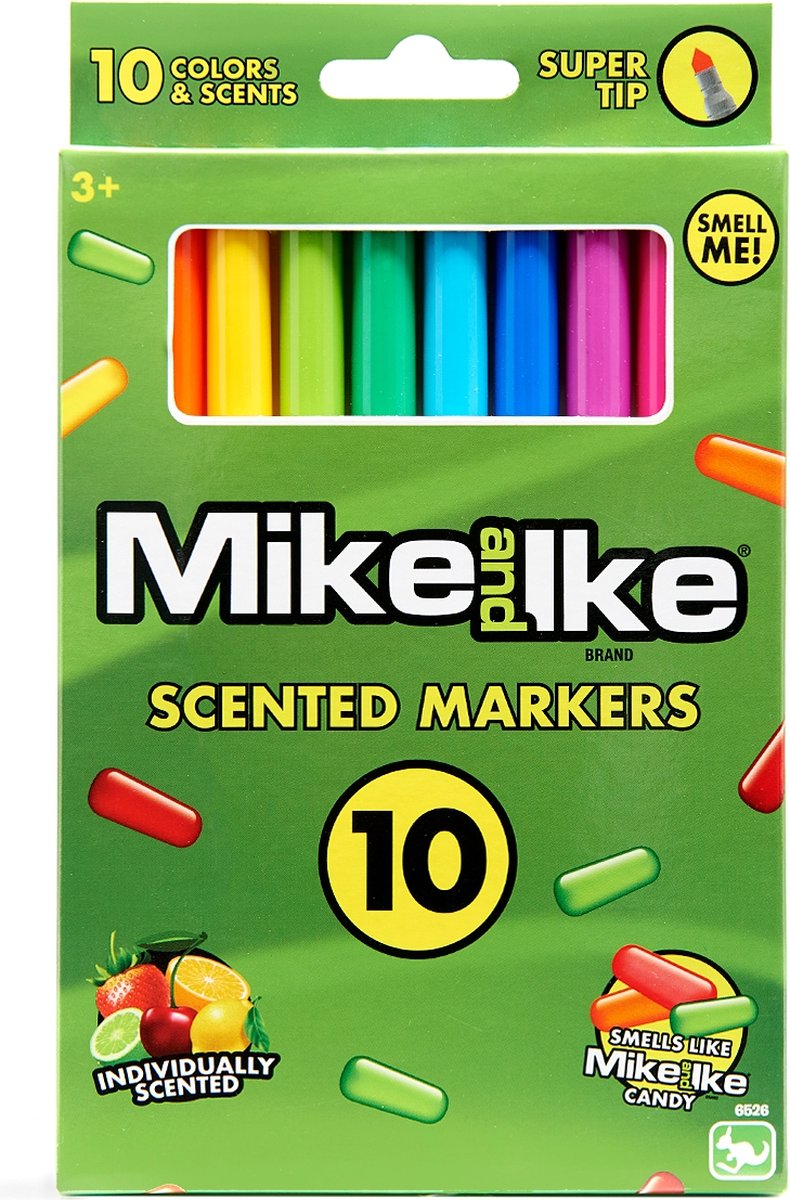 Mike & Ike Scented Super Tip Markers 10 stuks. Stiften met geur.