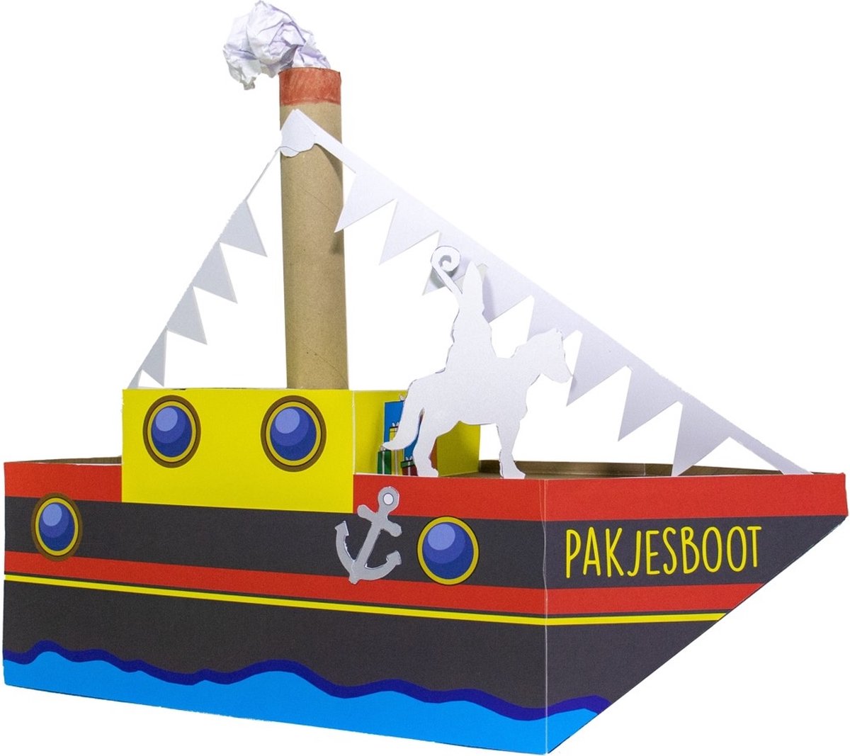 Papieren StoomStoomboot Surprise - Sinterklaas surprise  - Sinterklaas cadeau - KarTent