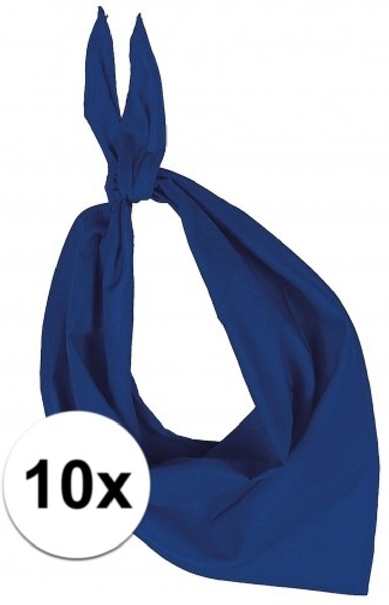 10x Zakdoek bandana kobalt blauw - hoofddoekjes