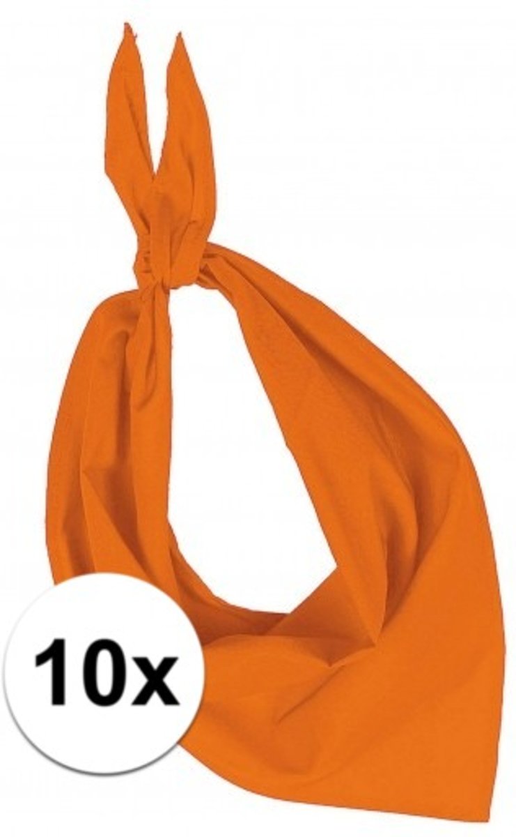 10x Zakdoek bandana oranje - hoofddoekjes