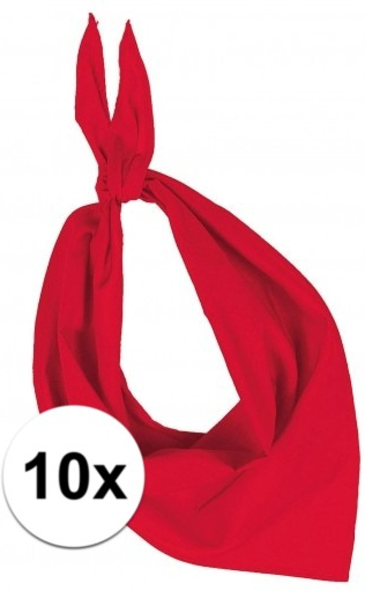 10x Zakdoek bandana rood - hoofddoekjes