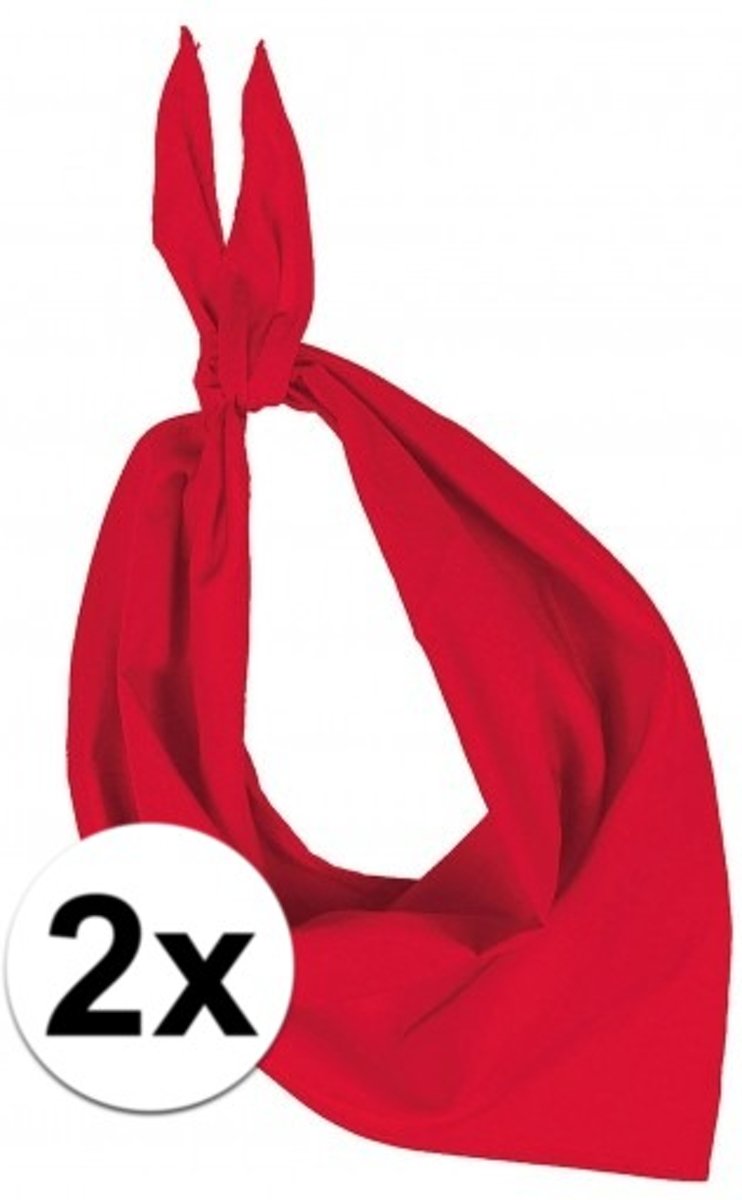 2x Zakdoek bandana rood - hoofddoekjes