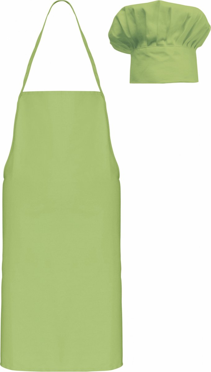 Chefkok-set voor kinderen One Size, LIME, short en verstelbare koksmuts K884