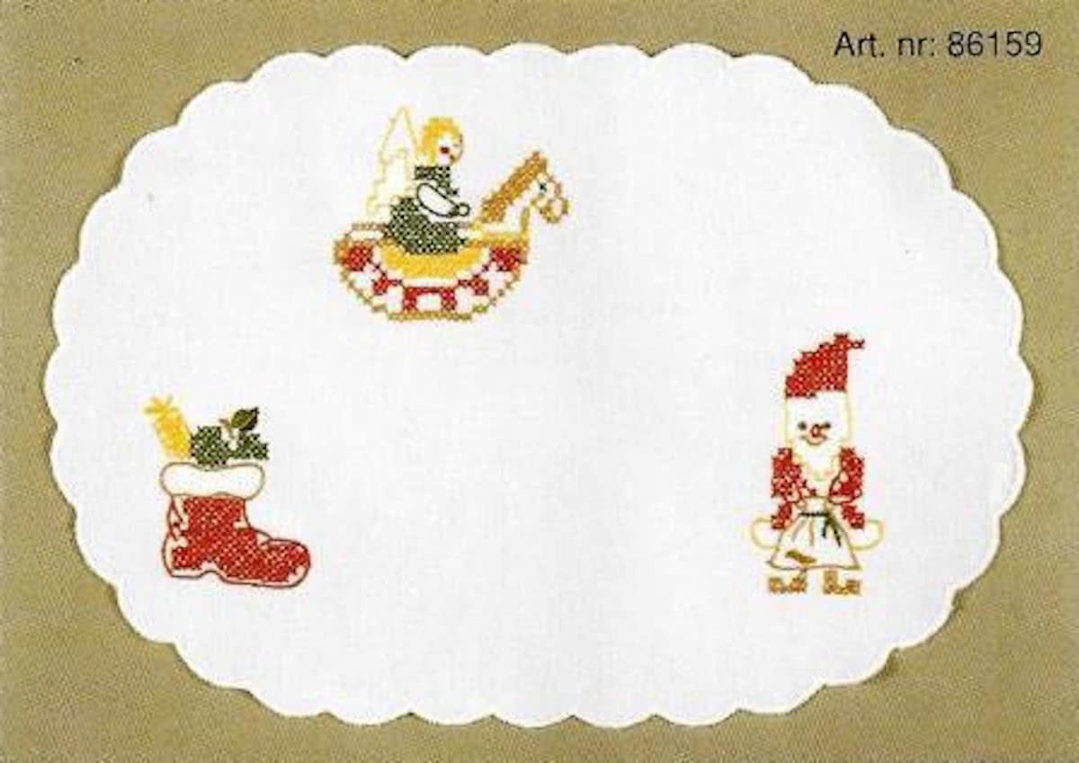 kruissteekkleedje 86159 kerstgeschenken, wit (4 st.)