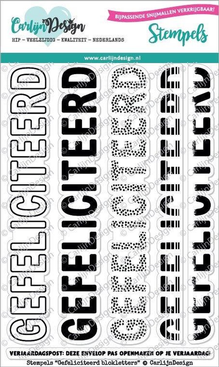 Clear Stamps Gefeliciteerd Blokletters (CDST0041)