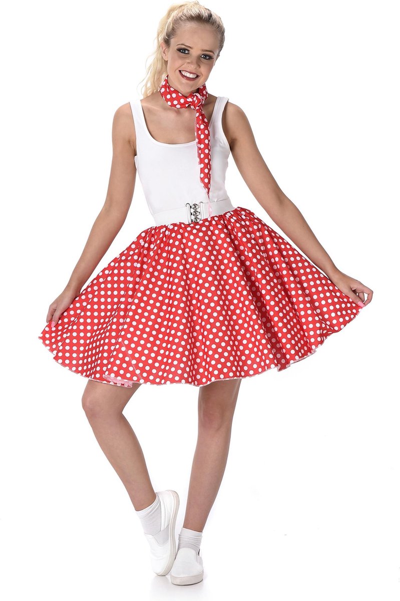 KARNIVAL COSTUMES - Rood 50s kostuum voor vrouwen - XS - Volwassenen kostuums