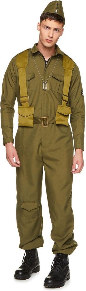 Karnival Costumes Verkleedkleding Jaren 40 leger kostuum voor mannen Beige Groen - S