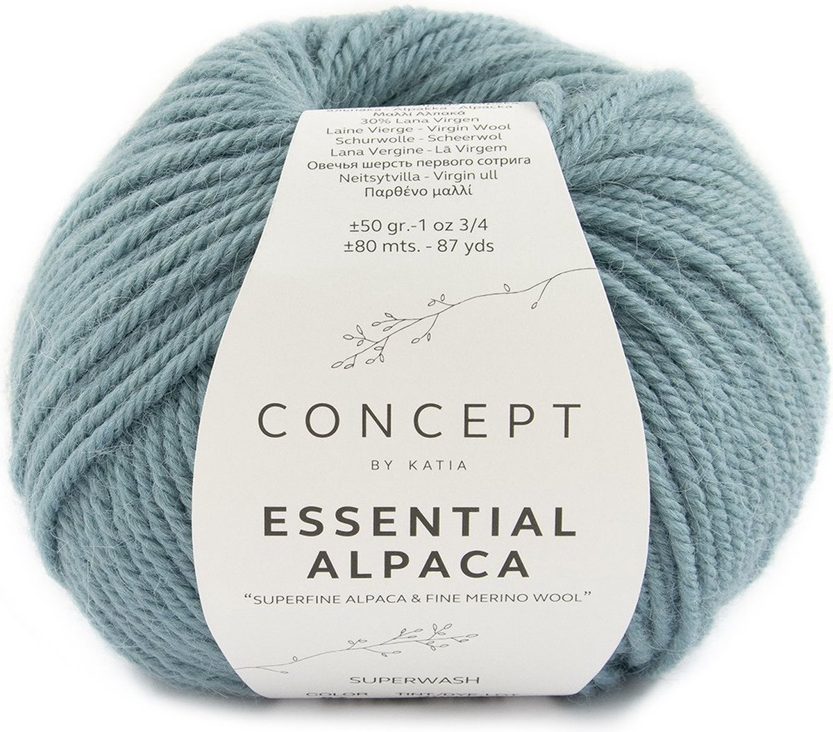 100 % natuurlijk Katia Essential Alpaca Garen Appelblauwzeegroen Kleurnr. 87 - alpaca wol - breigaren - breien - haken - sjaal breien - muts breien - debardeur breien - super zacht - garen - breiwol