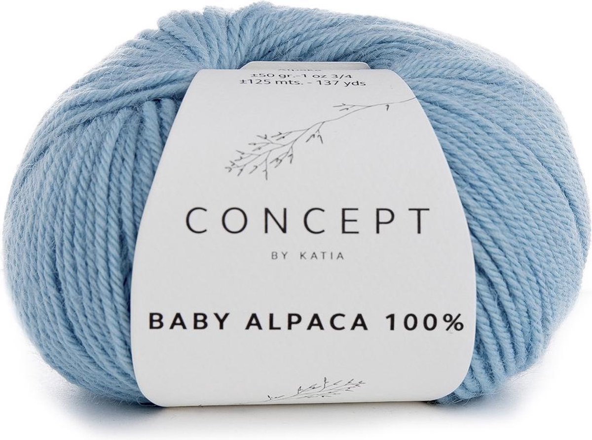 Baby Alpaca 100% - kleur 511 - Hemelsblauw - 50 gr. = 125 m. - 100% Baby Alpaca