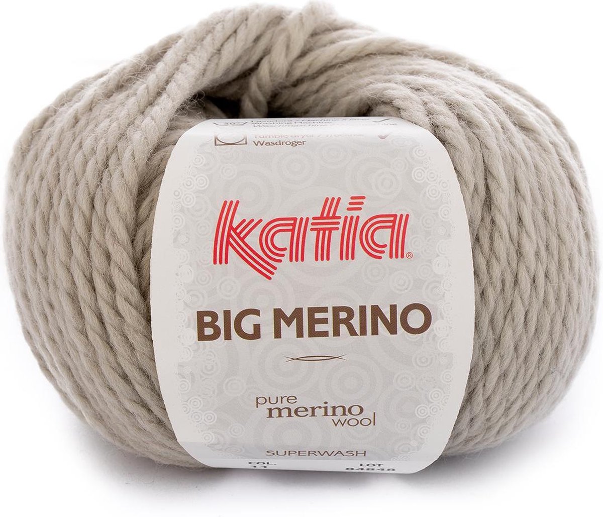 Big Merino Garen Katia Licht Grijs - merino - merino wol - haakgaren - breien - haken - breigaren - haken voor interieur - haken voor baby - super zacht - zacht wol - baby wol - garen - breiwol