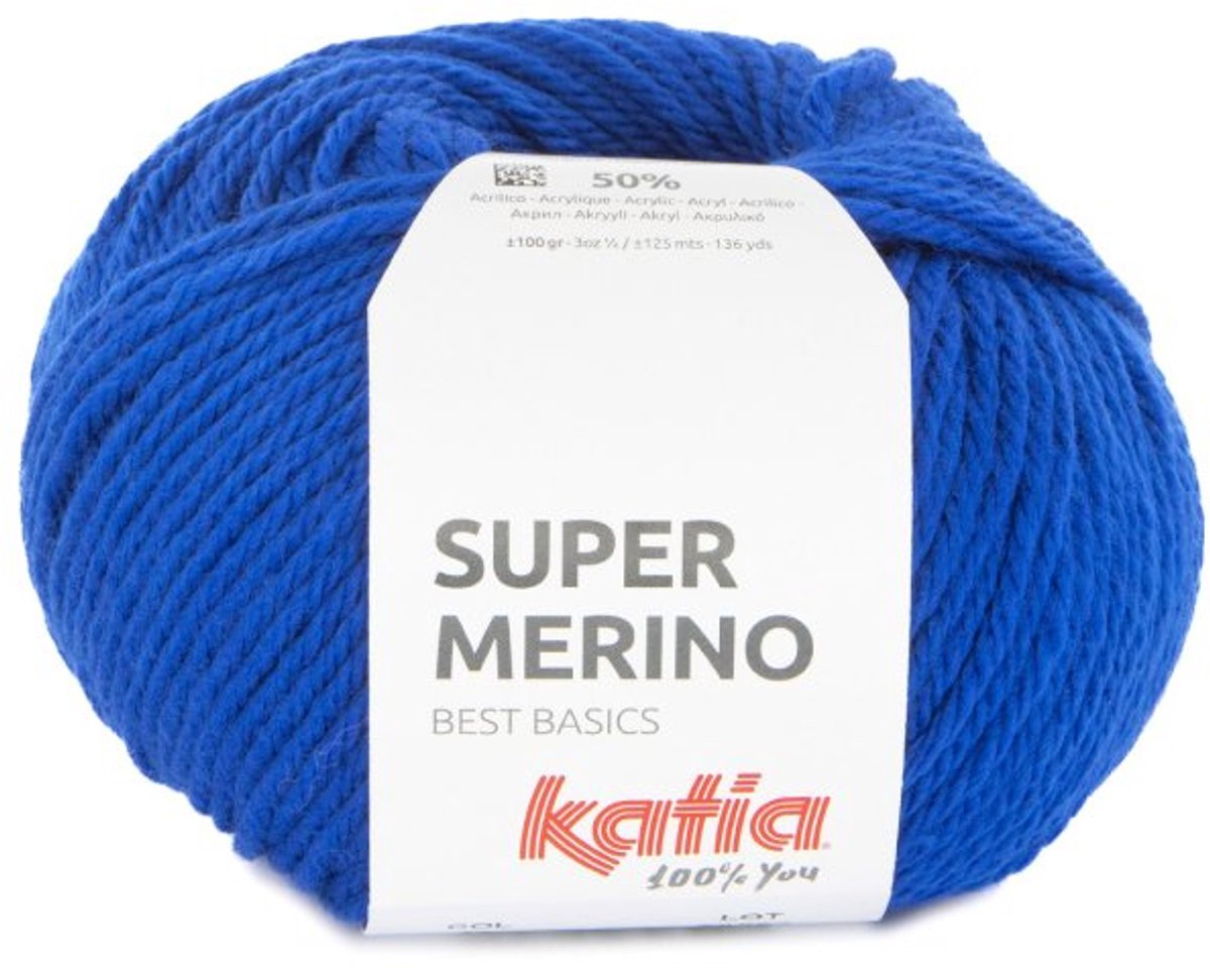 Katia Super Merino - 45 blauw - Wol/Acryl Garen