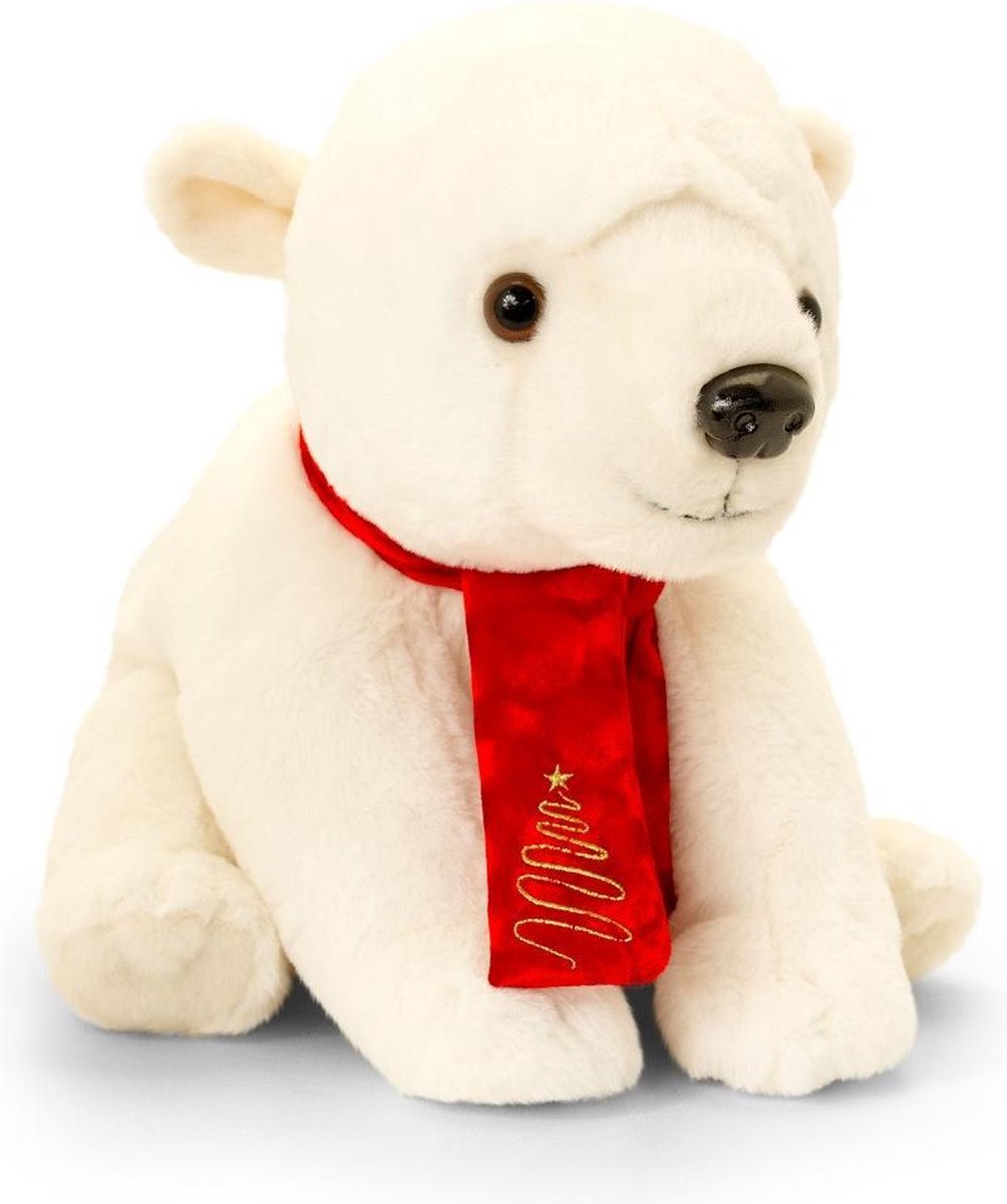 Keel-Eco - Kerst Ijsbeer met Sjaal - Polar Bear - 25 cm