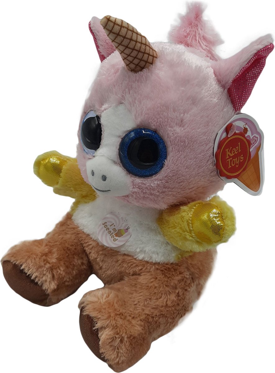 Keel Toys - Animotsu - Neopolitan Unicorn - Knuffel - Met heerlijke zoete geur - 25 cm