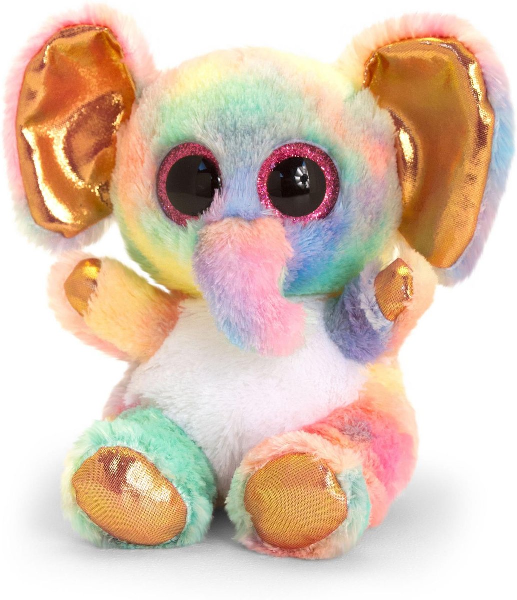 Keel Toys Animotsu Rainbow Rose Gold Elephant - 15cm