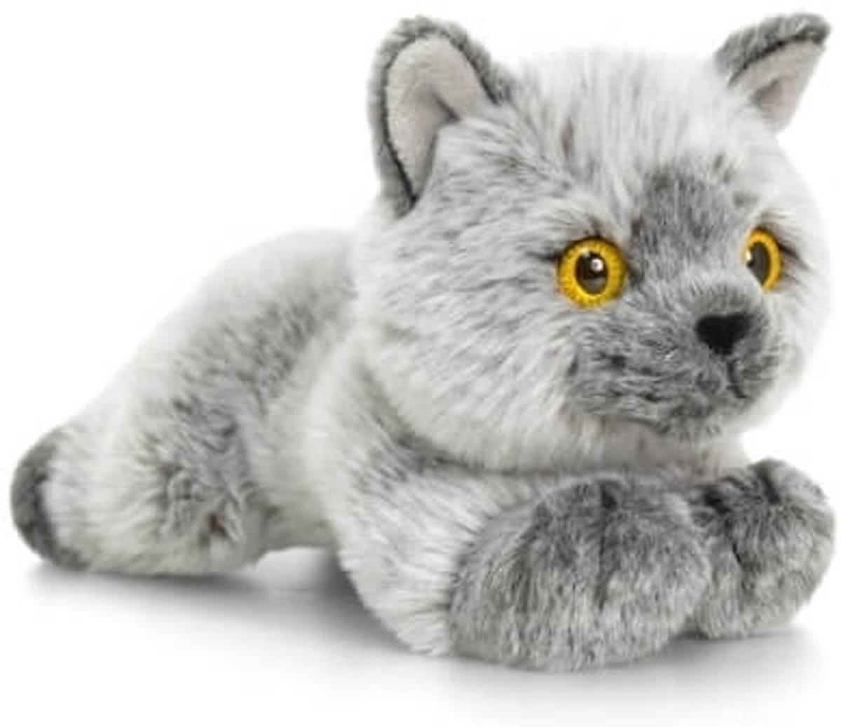 Keel Toys pluche Britse korthaar katten/poezen knuffel 30 cm