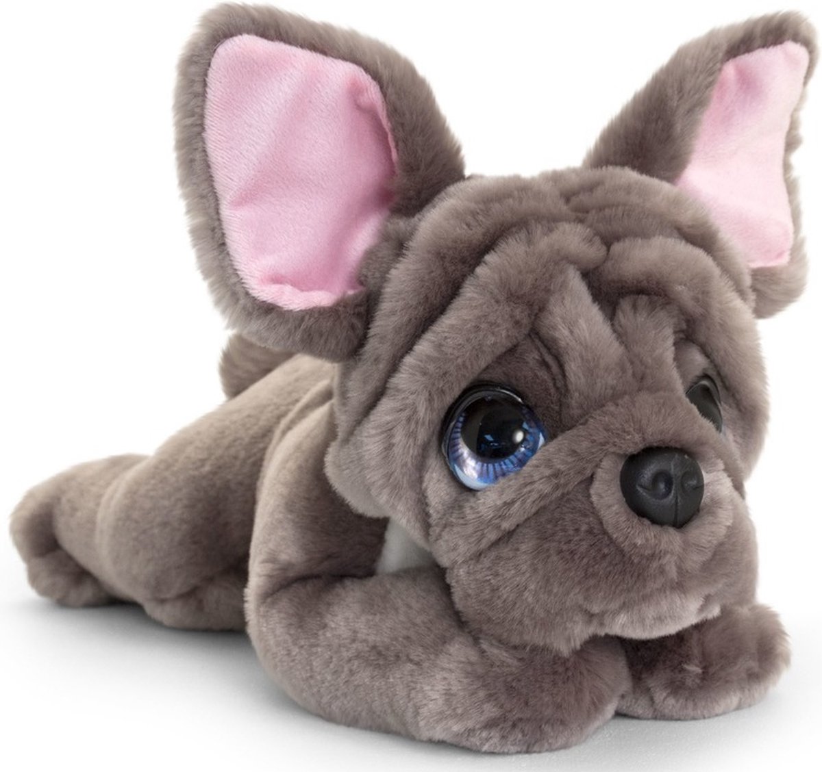 Keel Toys pluche Franse bulldog grijs honden knuffel 37 cm - Honden knuffeldieren - Speelgoed voor kind