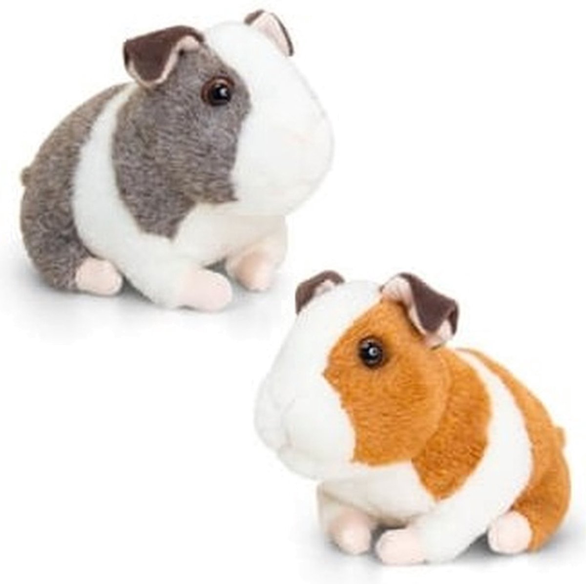 Keel Toys pluche cavia knuffels set in 2 kleuren met geluid 16 cm