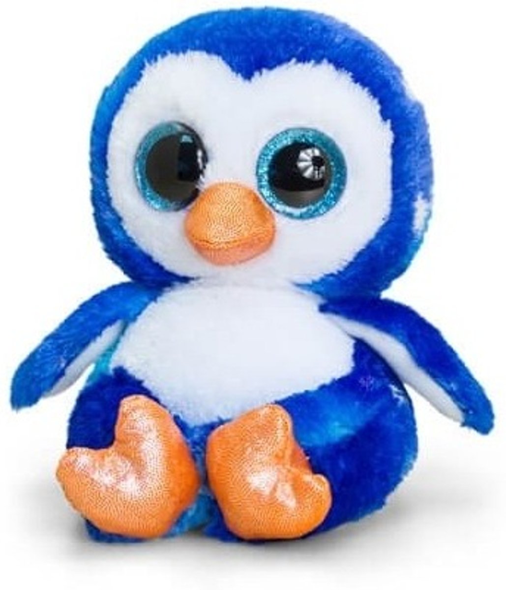 Keel Toys pluche pinguin knuffel blauw/wit15 cm